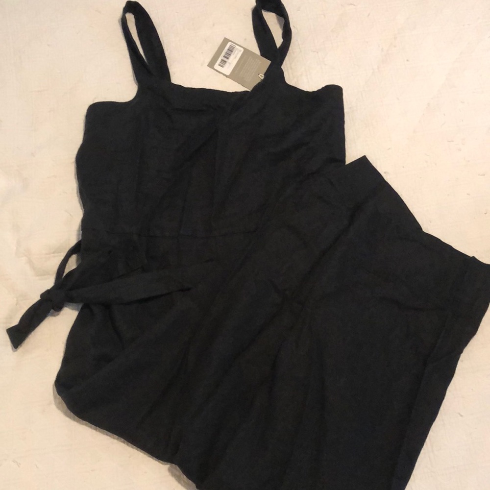 Everlane black long linen jumpsuit
